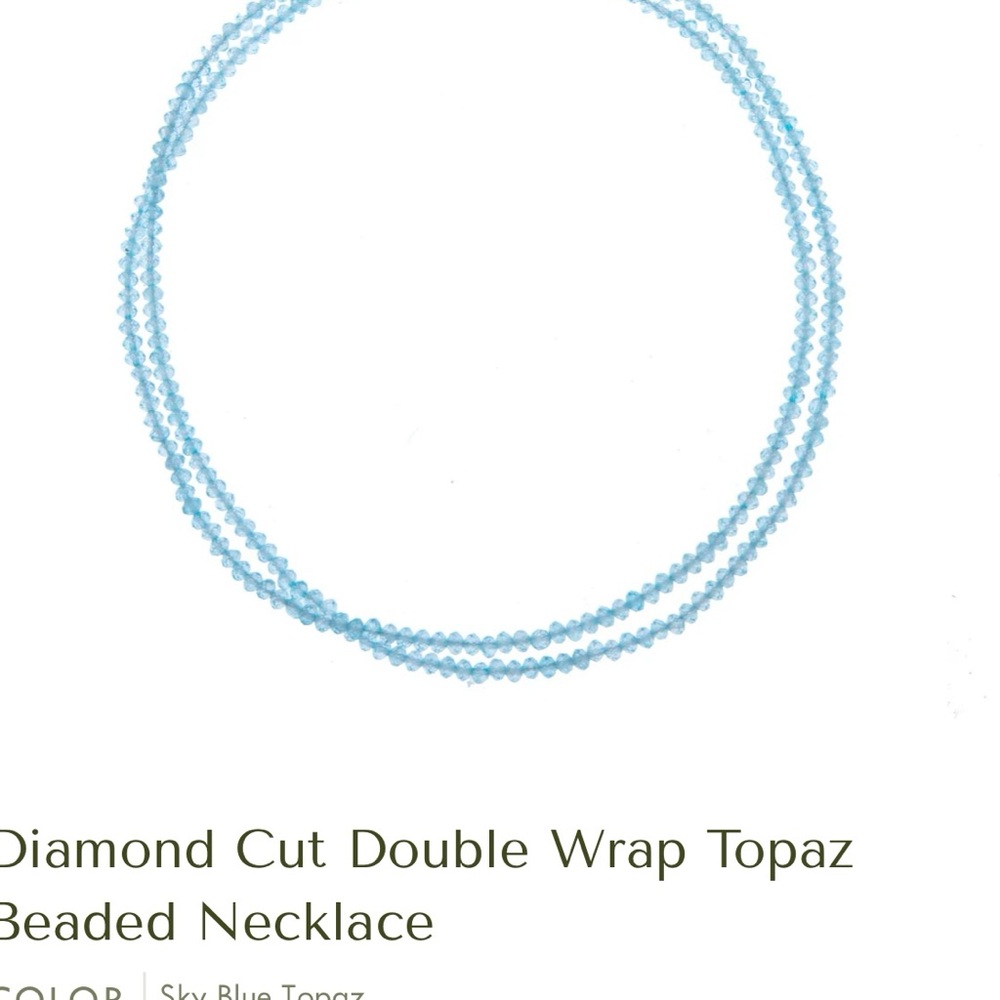 Jane Win Sky Blue Topaz Double Wrap Necklace